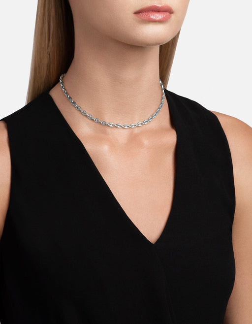 Miansai Necklaces Pyper Link Puff Choker, Sterling Silver Polished Silver / 15 in.