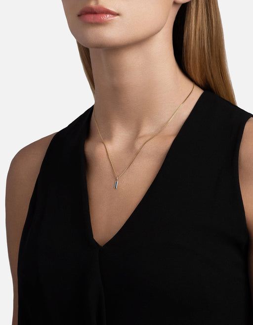Miansai Necklaces Slim Totem Topaz Necklace, Gold Vermeil Blue / 18 in.