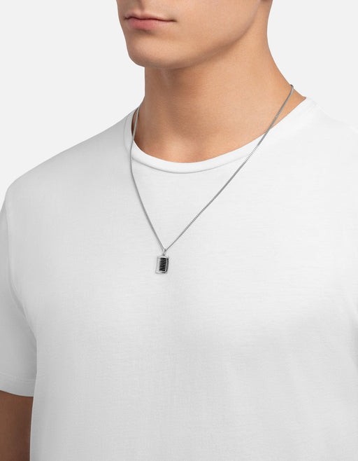 Miansai Necklaces Enzo Necklace, Sterling Silver/Black