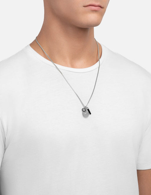 Miansai Necklaces Dawn Trilogy Necklace, Sterling Silver/Black