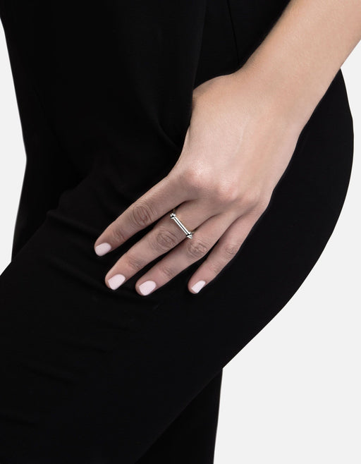 Miansai Rings Thin Screw Cuff Ring, Sterling Silver