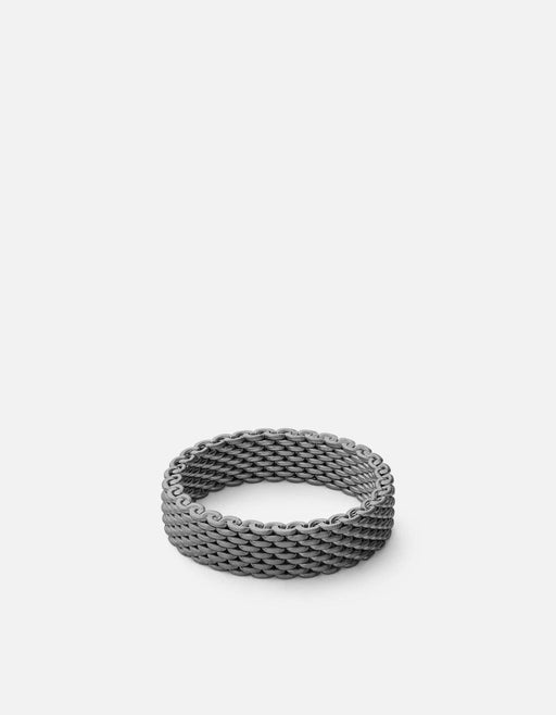 Miansai Rings Moore Mesh Ring, Matte Black Rhodium