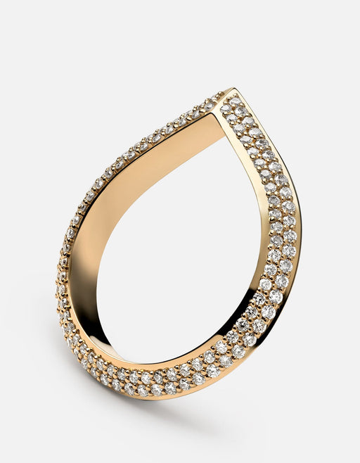 Miansai Rings Angular Ring, 14k Gold Pavé