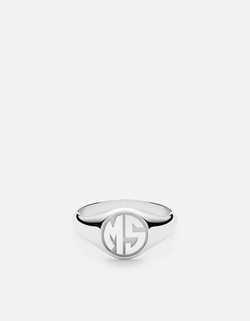 Miansai Rings Signet Ring, Sterling Silver/3 Letter