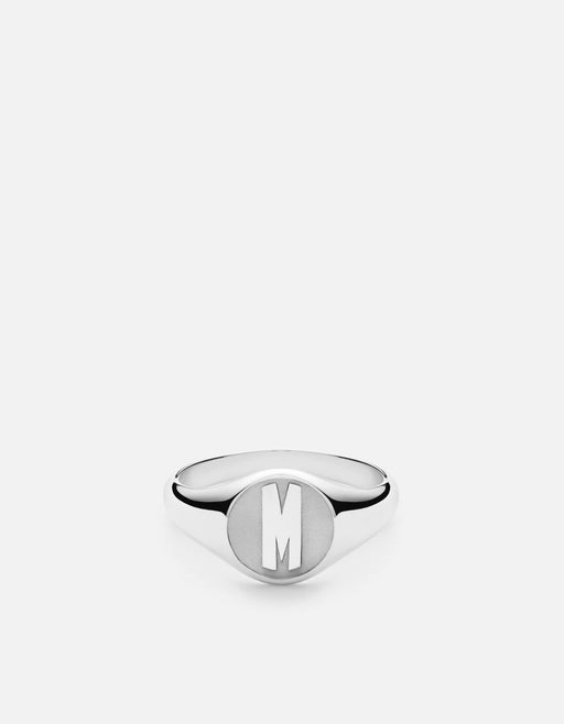 Miansai Rings Signet Ring, Sterling Silver/3 Letter