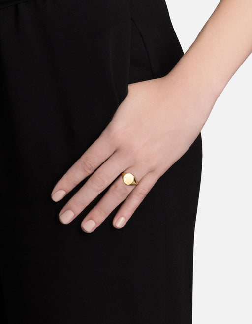 Miansai Rings Signet Ring, 14k Gold/3 Letter