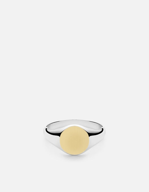Miansai Rings Signet Ring, Sterling Silver Polished Silver/14k Matte Gold / 10 / Monogram: No