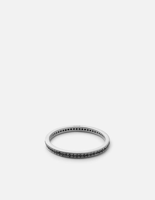 Miansai Rings Eclipse Band Ring, Matte Silver/Black Diamonds Matte Silver/Pave / 8