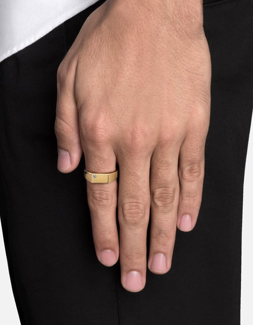 Miansai Rings Geo Signet Diamond, Gold