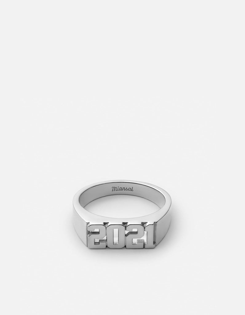 Miansai Rings Numero Ring, Sterling Silver Polished Silver / 10 / Monogram: Yes