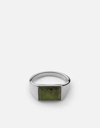 Miansai Rings Lennox Jasper Ring, Sterling Silver Green / 10