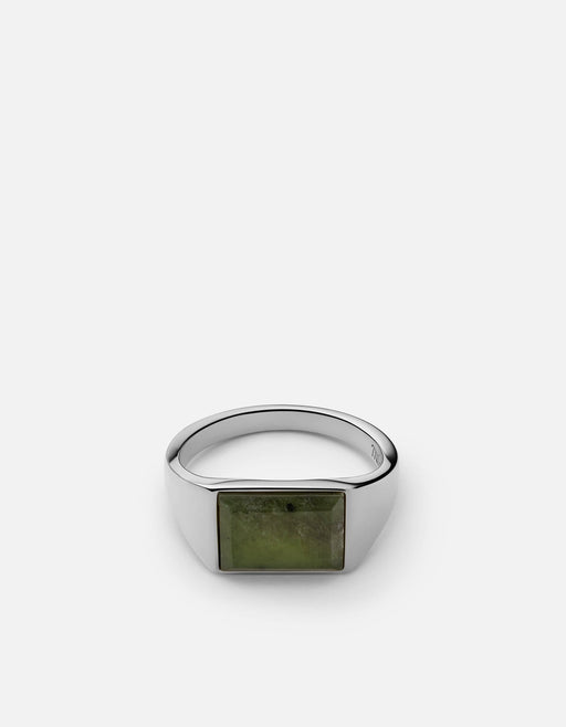 Miansai Rings Lennox Jasper Ring, Sterling Silver Green / 10