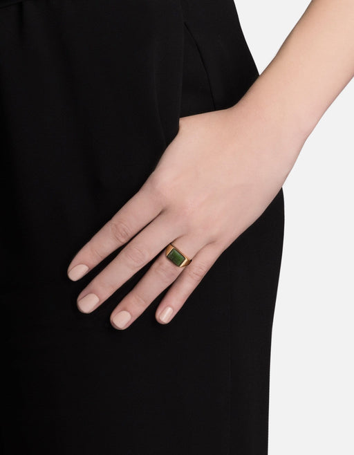 Miansai Rings Lennox Jasper Ring, Gold Vermeil