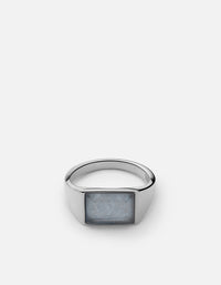 Miansai Rings Lennox Chalcedony Ring, Sterling Silver Blue / 8