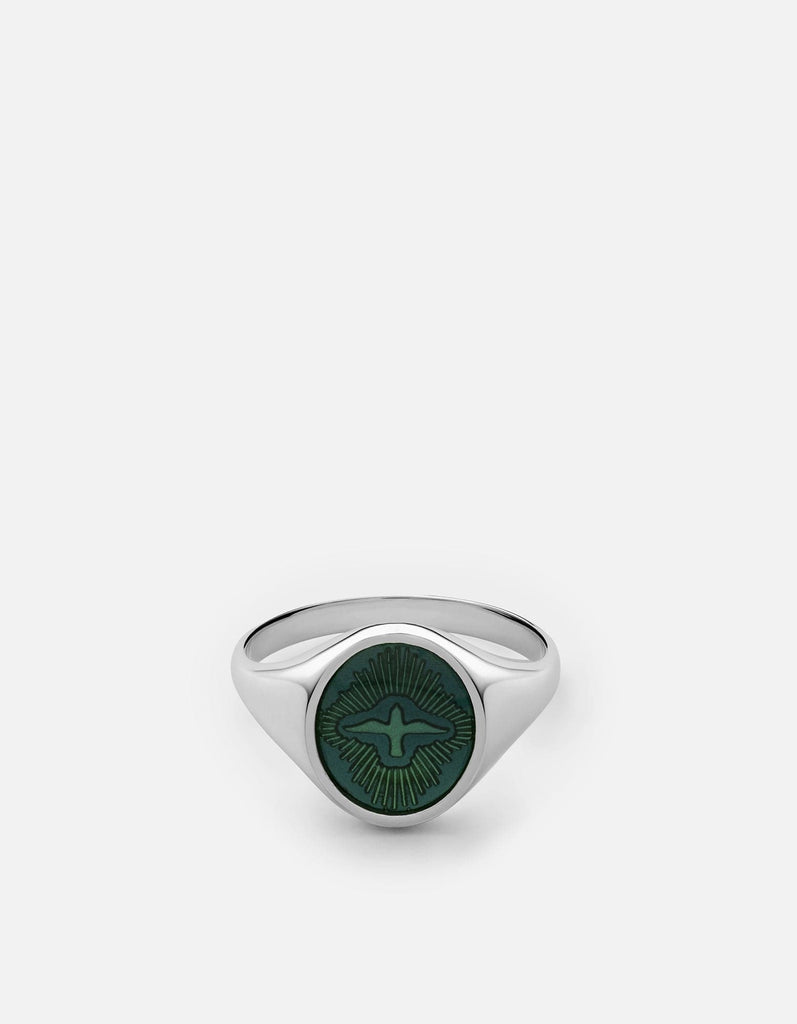Miansai Rings Dove Ring, Sterling Silver/Teal Teal / 8