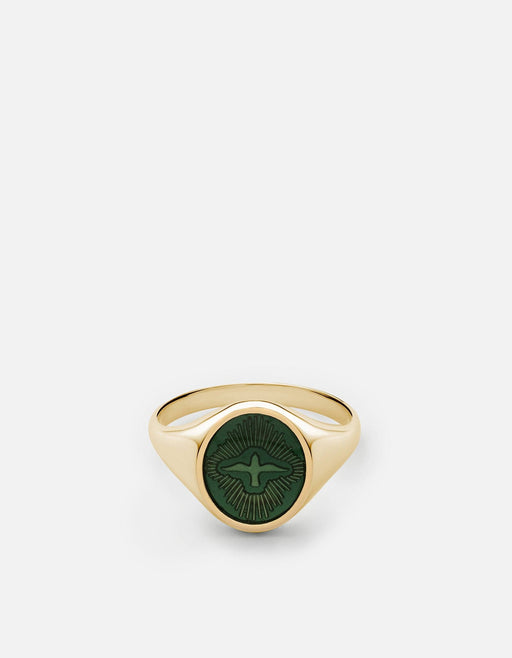Miansai Rings Dove Ring, Gold Vermeil/Emerald Emerald / 8