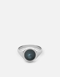 Miansai Rings Solar Signet Ring, Sterling Silver/Chalcedony Blue Chalcedony Blue / 9
