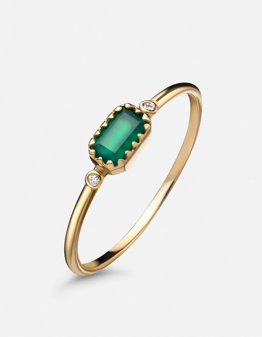 Miansai Rings Inari Chalcedony Ring, 14k Gold Pavé