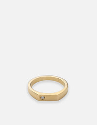 Miansai Rings Slim Geo Diamond Ring, Gold Vermeil Polished Gold/Pave / 4