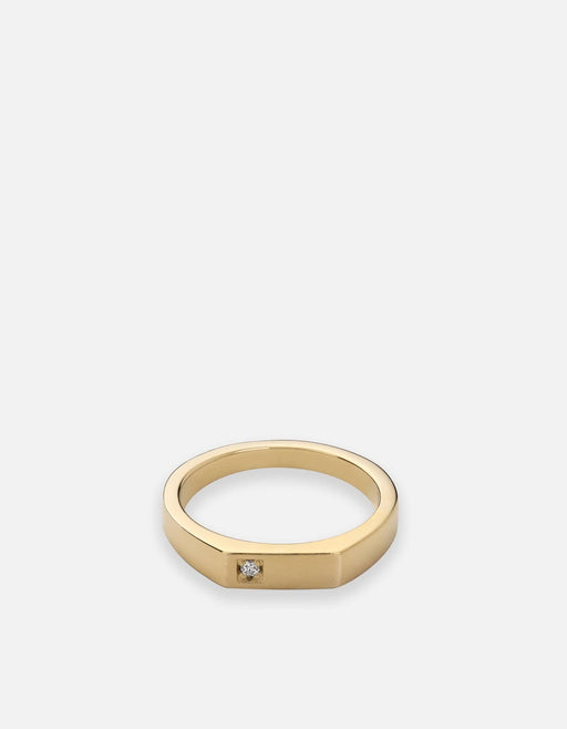 Miansai Rings Slim Geo Diamond Ring, Gold Vermeil Polished Gold/Pave / 4