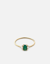 Miansai Rings Selene Chalcedony Ring, 14k Gold Pavé Green / 5