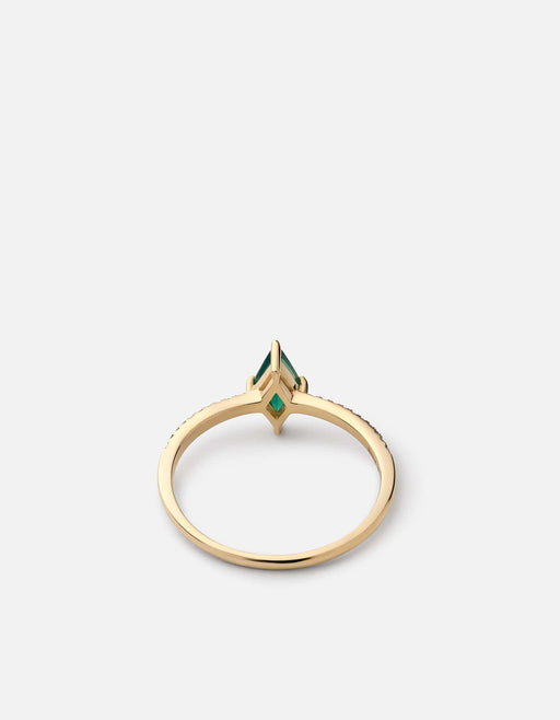 Miansai Rings Mirai Chalcedony Ring, 14k Gold Pavé