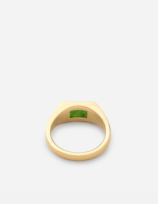Miansai Rings Slim Lennox Jasper Ring, Gold Vermeil