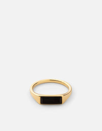 Miansai Rings Thin Lennox Onyx Ring, Gold Vermeil Black / 8
