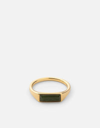 Miansai Rings Thin Lennox Jasper Ring, Gold Vermeil Green / 8