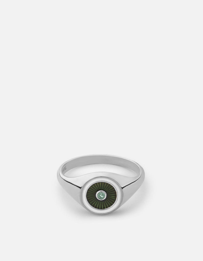 Miansai Rings Opus Chalcedony Ring, Sterling Silver/Green Green / 8