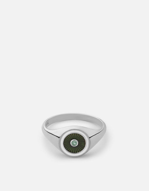 Miansai Rings Opus Chalcedony Ring, Sterling Silver/Green Green / 8
