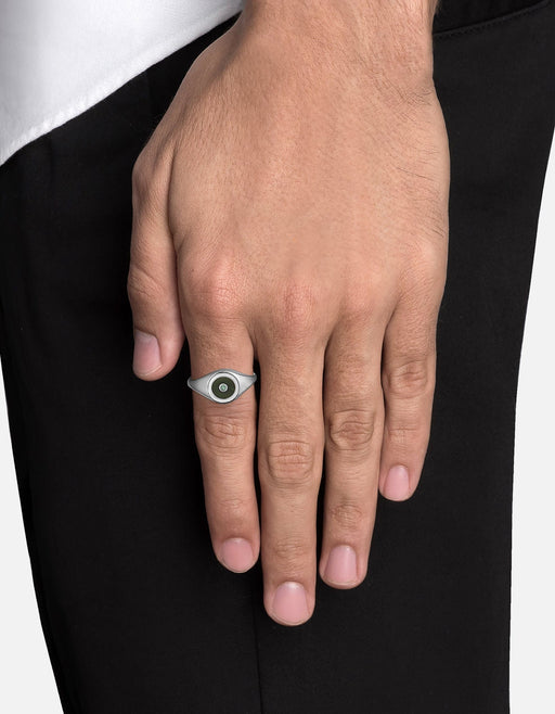 Miansai Rings Opus Chalcedony Ring, Sterling Silver/Green