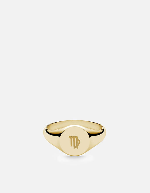 Miansai Rings Astro Signet Ring, 14k Gold Virgo/Polished Gold / 2