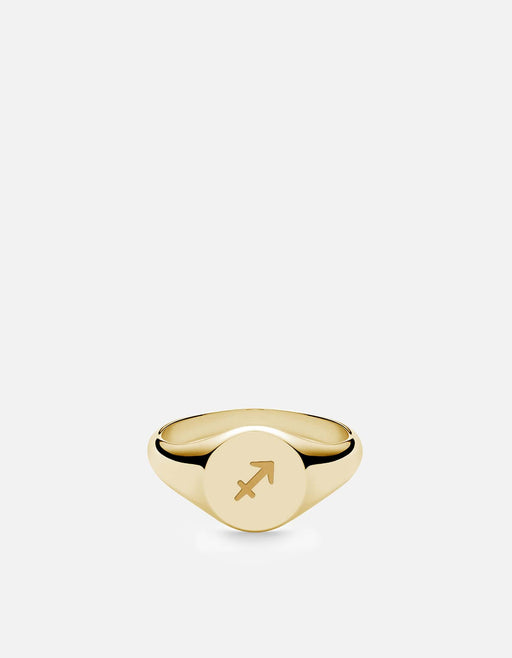 Miansai Rings Astro Signet Ring, 14k Gold Sagittarius/Polished Gold / 2