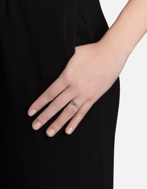 Miansai Rings Pyper Link Puff Ring, Sterling Silver