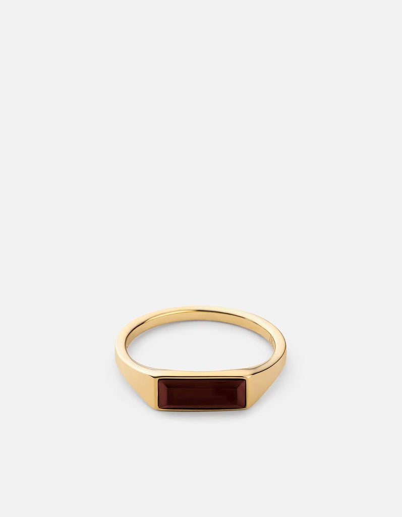 Miansai Rings Thin Lennox Agate Ring, Gold Vermeil Red / 8