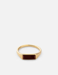Miansai Rings Thin Lennox Agate Ring, Gold Vermeil Red / 8