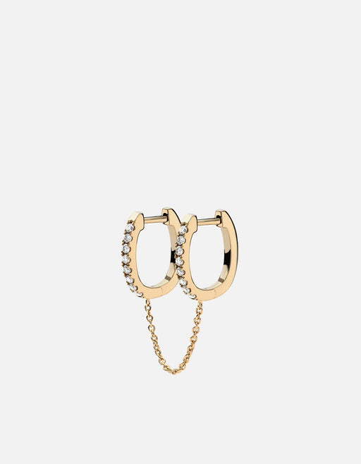 Miansai Earrings Avery Huggie Earring, 14k Gold Pavé Polished Gold/Pave / Single