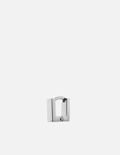 Miansai Earrings Scatola Huggie Earring, Sterling Silver Polished Silver / Single / Monogram: No