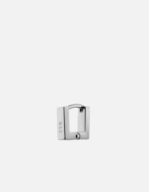 Miansai Earrings Scatola Huggie Earring, Sterling Silver Polished Silver / Single / Monogram: Yes