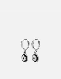 Miansai Earrings Ojos Huggie Earrings, Sterling Silver/Black Black/Pair