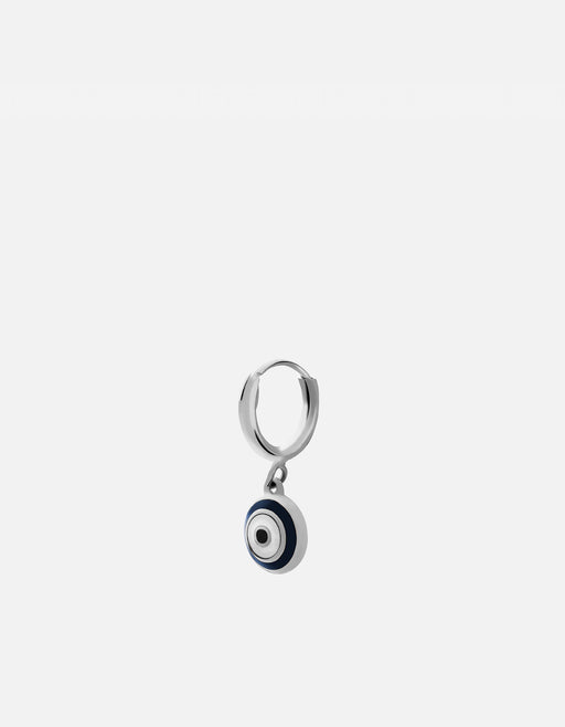 Miansai Earrings Ojos Huggie Earring, Sterling Silver/Black Blue/Single