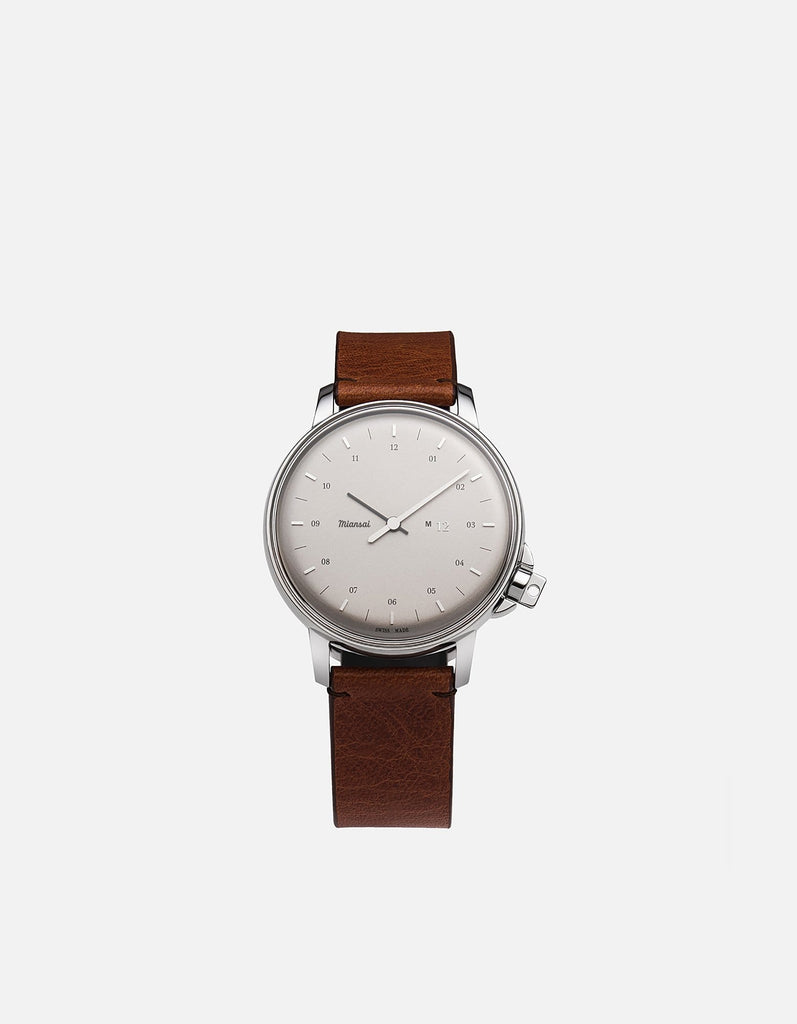 Miansai M12 Swiss M12 Swiss Silver Vintage Cognac Leather Vintage Cognac / R / Monogram: No