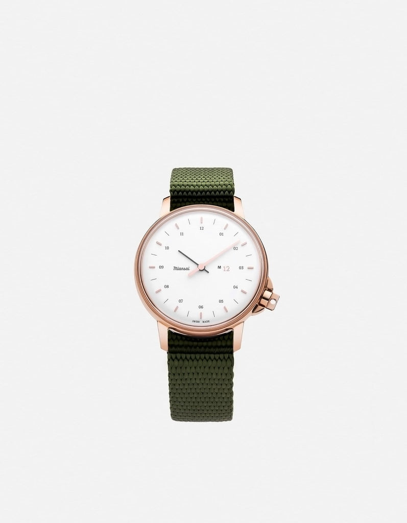Miansai M12 Swiss M12 Swiss Rose|White Hunter Nylon Hunter Green / R / Monogram: No