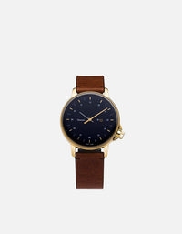 Miansai M12 Swiss M12 Swiss Gold|Navy Vintage Cognac Leather Vintage Cognac / R / Monogram: No