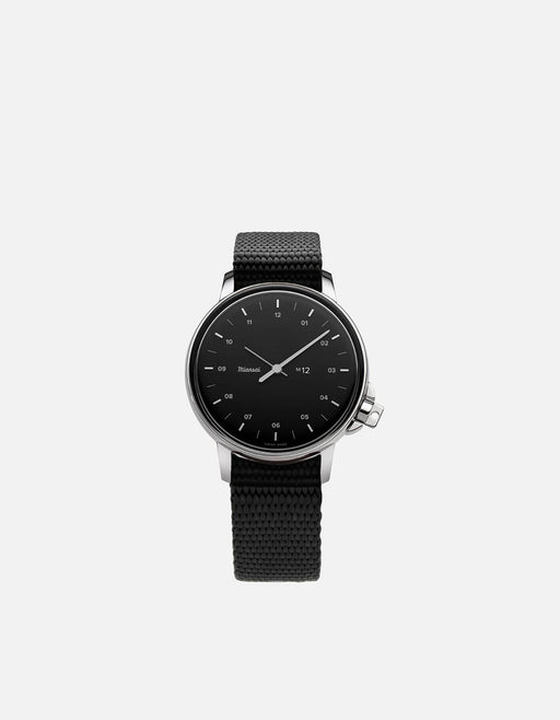 Miansai M12 Swiss M12 Stainless Steel|Black on Black Nylon Black / R / Monogram: No