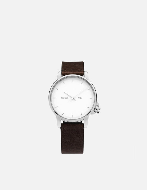 Miansai M24 Japanese M24 II White Vintage Chocolate Leather Vintage Chocolate / R / Monogram: No