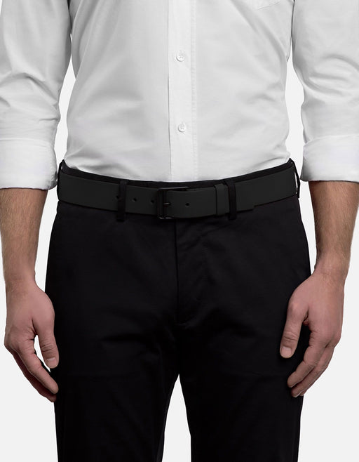Miansai Belts Black Leather Belt, Noir Buckle