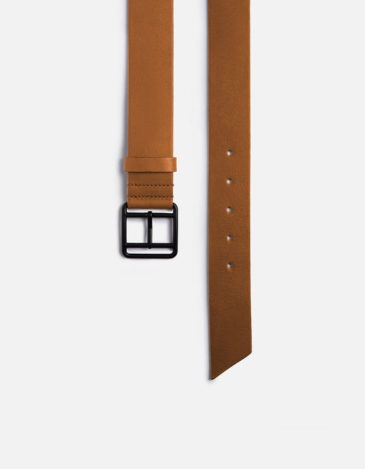Miansai Belts Vintage Cognac Leather Belt, Noir Buckle