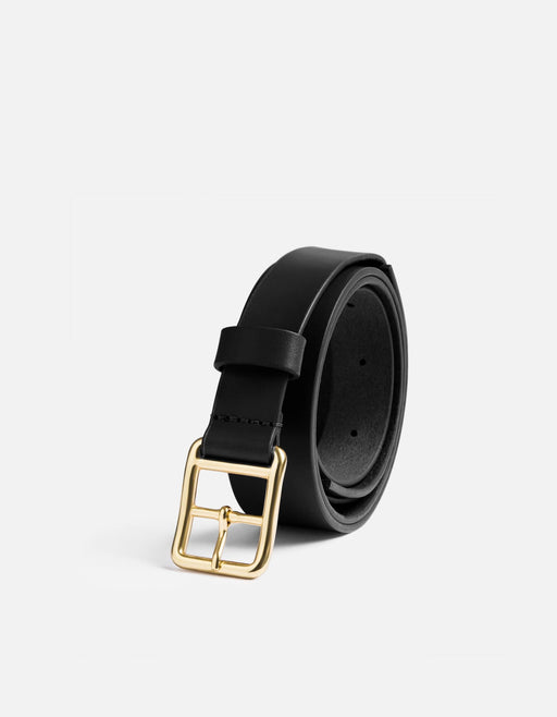 Miansai Belts Skinny Belt, Black Leather Black / 30 / Monogram: No